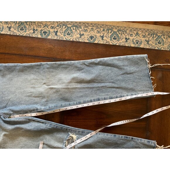 Blank NYC Baxter Ribcage Straight Leg Distressed Jeans Ripped Baggy Raw Hem Butt - Picture 11 of 16